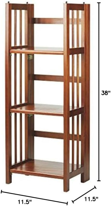Casual Home 3-Shelf Folding Bookcase (14" Wide)-Mahagony - LeafyLoom