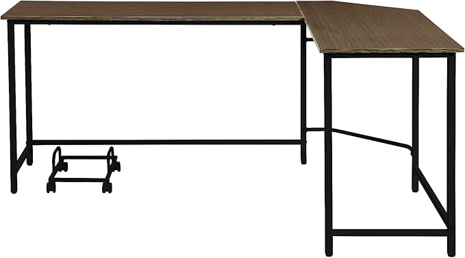 NicBex Kimberly-DW-00035-LWJ Home Office Desks, 66"x47"x30", Oak - LeafyLoom