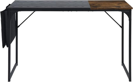 47 inch Study Storage Bag Space Saving for Home Office, Modern Simple Style PC Metal Frame Computer Desk, Writing Table, Black, Brown - LeafyLoom