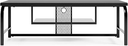 Signature Design by Ashley Lynxtyn TV Stand with Convenient Cord Management Fits TVs up to 48", Black - LeafyLoom