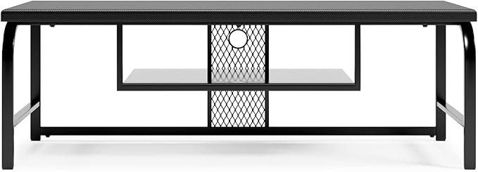 Signature Design by Ashley Lynxtyn TV Stand with Convenient Cord Management Fits TVs up to 48", Black - LeafyLoom