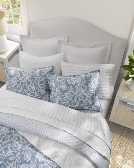Nautica- Twin Comforter Set, Cotton Reversible Bedding Set, Dorm Room Essentials (Tortola Blue, Twin) - LeafyLoom