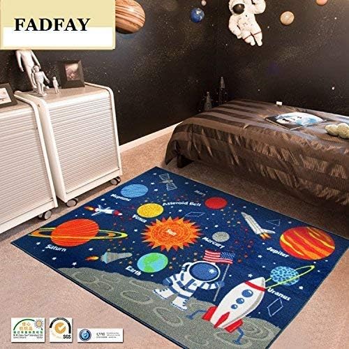 FADFAY Outer Space Kids Rug Cute Kids Room Carpet 39''52'' - LeafyLoom