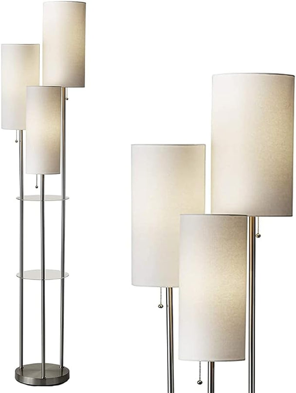 Adesso 4305-22 Trio Floor Lamp, 68.00 x 14.00 x 11.70 inches, Brushed Steel - LeafyLoom