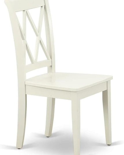 East West Furniture Dining CLC-LWH-W Clarksville Double X-Back Formal Chairs in Linen White Finish (Set of 2) - LeafyLoom