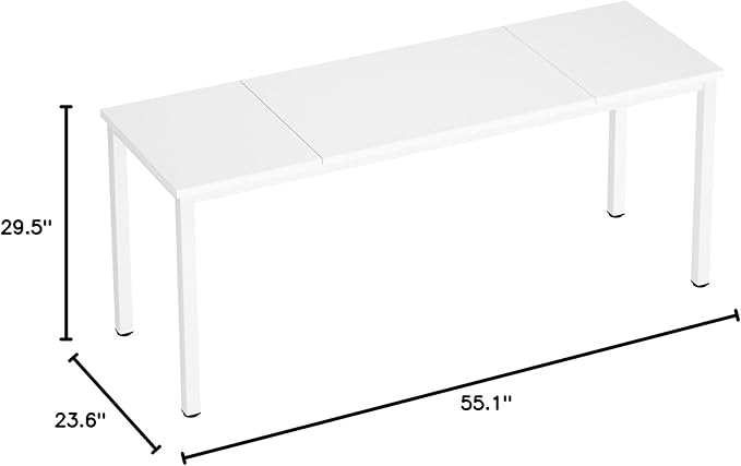 sogesfurniture 71 inches Office Desk Computer Desk Gaming Desk Computer Table Sturdy Writing Workstation for Home Office, White - LeafyLoom