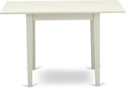 East West Furniture 1NDAB3-LWH-02 3 Piece Kitchen Set Contains a Rectangle Room Table with Dropleaf and 2 Light Beige Linen Fabric Parson Dining Chairs, 30x48 Inch - LeafyLoom
