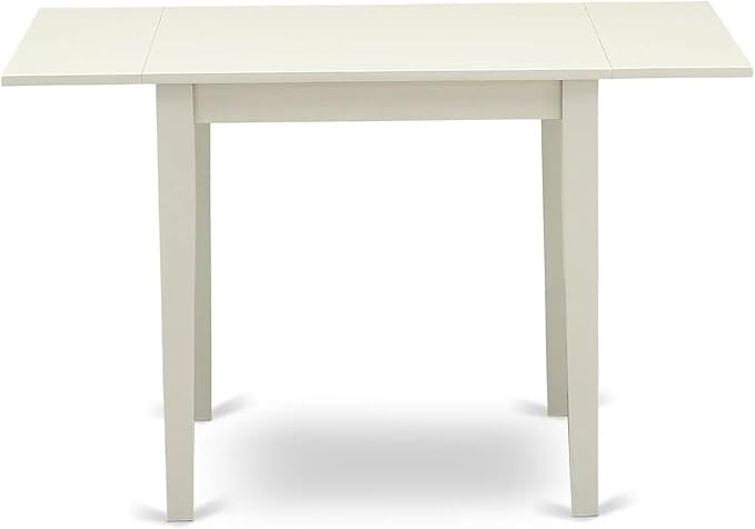 East West Furniture 1NDAB3-LWH-02 3 Piece Kitchen Set Contains a Rectangle Room Table with Dropleaf and 2 Light Beige Linen Fabric Parson Dining Chairs, 30x48 Inch - LeafyLoom