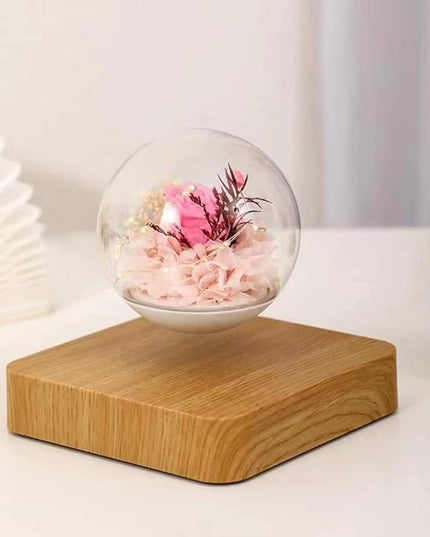 Magnetic Levitating Flower, Forever Flowers Real Eternal Roses, Levitation LED Light Bulb Lamp Floating Light, Decorative Light for Kids Lover Friends - LeafyLoom