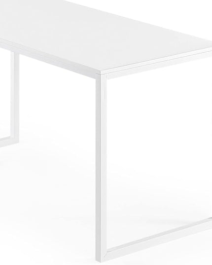 ZINUS Jennifer 55 Inch White Frame Desk / Computer Workstation / Office Desk / Easy Assembly, White - LeafyLoom