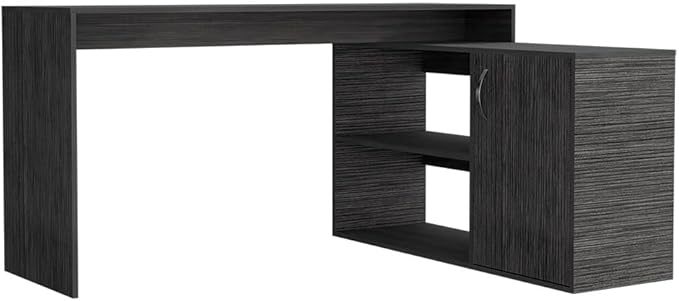 NicBex Kimberly-DW-00005-LWJ Home Office Desks, 59.6"x45.9"x30.1", Gray - LeafyLoom