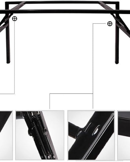 Need Home Office Desk 47 inches Folding Computer Table Workstation No Install, Teak and Black - LeafyLoom