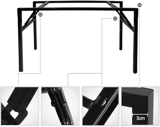 Need Home Office Desk 47 inches Folding Computer Table Workstation No Install, Teak and Black - LeafyLoom