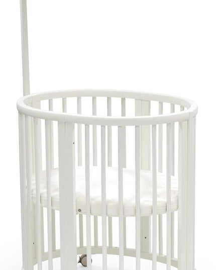 Stokke Sleepi Mini Bundle, White - includes Crib/Bed, Mattress & Drape Rod - Suitable for Ages 0-5 Years Old - Adjustable & Stylish - LeafyLoom