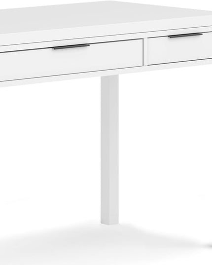 SIMPLIHOME Hollander Solid Wood Contemporary 60 Inch Wide Desk in White, for The Office Desk, Writing Table, Workstation and Study Table Distressed Dark Brown - LeafyLoom