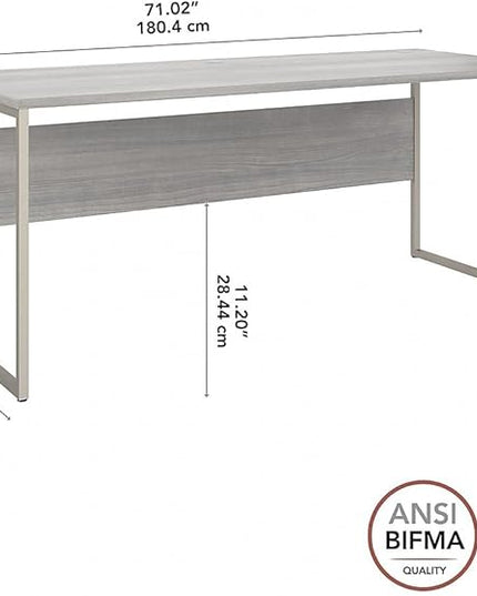 Bush Business Furniture Hybrid 72W x 30D Computer Table Desk with Metal Legs in Platinum Gray - LeafyLoom