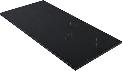 Kaboon Universal Tabletop 45.67"x23.62", Solid One-Piece Melamine Table Top, Double Desk L-Desk DIY, Home and Office,Cloud Atlas/Black Marble - LeafyLoom