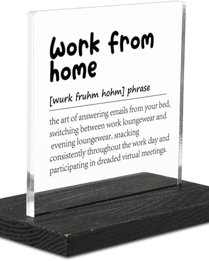 Work From Home Definition, Work From Home Gifts, Home Office Decor, Desk Coworker Gifts for Women Men Office Work Bestie Gifts for Women YTZ78 - LeafyLoom