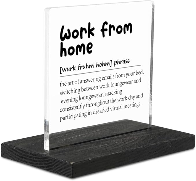 Work From Home Definition, Work From Home Gifts, Home Office Decor, Desk Coworker Gifts for Women Men Office Work Bestie Gifts for Women YTZ78 - LeafyLoom
