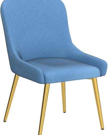 CangLong Mid Century Modern Leisure Upholstered Metal Legs for Kitchen Living Room Dining Chair,Set of 2, Blue - LeafyLoom