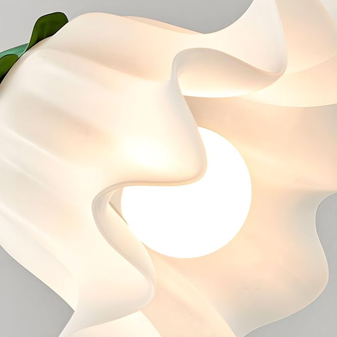 OTTOSON Modern Floor Lamp 1 Light Flower Tall Lamp Iron Standing Lamp Cute Floral Lamp Arc Freestanding Light with Acrylic Shade for Living Room Corner Bedroom Kids Room Office, White - LeafyLoom