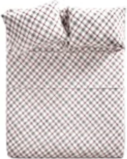 Comfort Spaces Cotton Flannel Breathable Warm Deep Pocket Sheets with Pillow Case Bedding, Queen, Grey/Red Plaid 4 Piece - LeafyLoom
