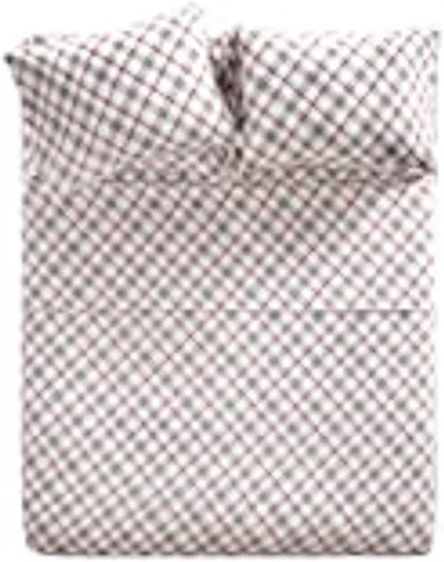 Comfort Spaces Cotton Flannel Breathable Warm Deep Pocket Sheets with Pillow Case Bedding, Queen, Grey/Red Plaid 4 Piece - LeafyLoom