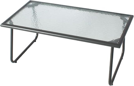 Mapleleaf 4 Pieces Rattan Patio Furniture Set, Outdoor Wicker Conversation Sofa Set, Rattan Chair and Glass Coffee Table for Yard, Pool or Backyard (Grey) - LeafyLoom