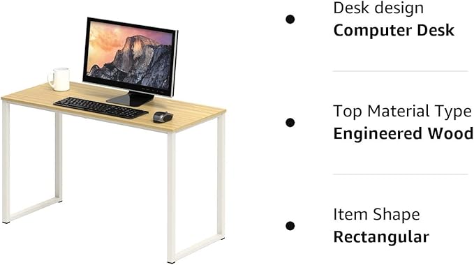SHW Home Office 32-Inch Computer Desk, Oak - LeafyLoom