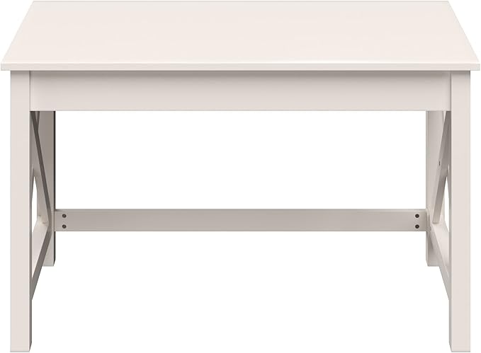 Lavish Home Writing Desk - Work Desk with X-Pattern Legs - for Office, Bedroom, Computer, or Craft Table - Home Office Desks (White) - LeafyLoom