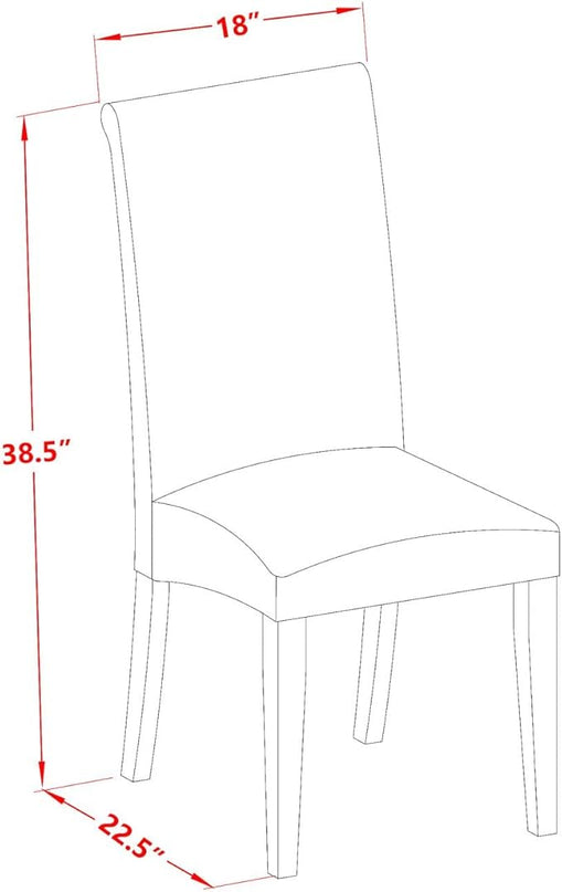 East West Furniture BOBA3-CAP-21 Boston 3 Piece Dinette Set for Small Spaces Contains a Round Kitchen Table and 2 Blue Color Linen Fabric Parson Dining Chairs, Cappuccino, 42x42 Inch - LeafyLoom