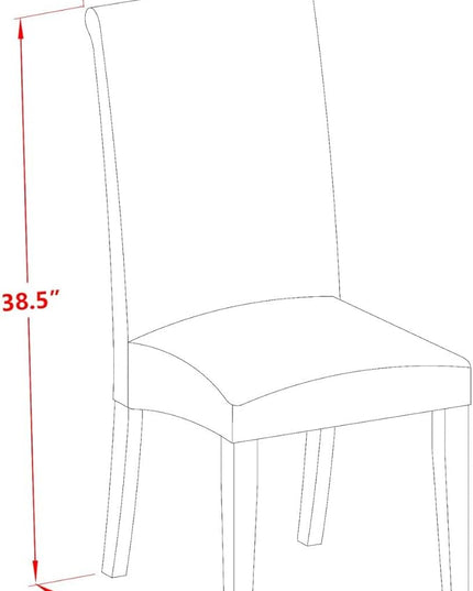 East West Furniture ANBA5-LWH-01 5 Piece Modern Set Includes a Round Kitchen Table with Pedestal and 4 Cream Linen Fabric Parsons Dining Chairs, 36x36 Inch - LeafyLoom