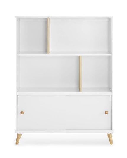 Delta Children Essex Bookcase - Greenguard Gold Certified, Bianca White/Natural - LeafyLoom