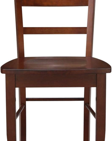 International Concepts Madrid Ladder Back Chair, Espresso - LeafyLoom