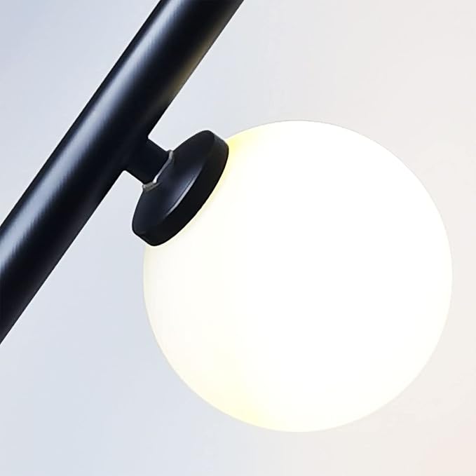 Hsyile Modern Creative Black Floor Lamp for Living Room,Bedroom,Office,Globe High Pole Standing Lamp, Tree Lamp,9 LED Bulbs included - LeafyLoom