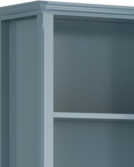 SIMPLIHOME Amherst SOLID WOOD 30 Inch Wide Transitional 5 Shelf Bookcase in French Blue, for The Living Room, Study Room and Office - LeafyLoom