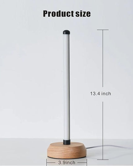 Modern Led Wood Table Lamp, 3-Color Temperature Bedside Lamp,Bedroom Bedside Night Light, Dimmable Led Lighting, Creative Home Decor, Unique House warmging Gift - LeafyLoom