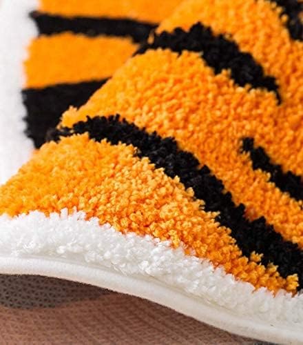 Cute Soft Tiger Shaped Animals Bath Mat Area Rug for Bedroom Bathroom Kitchen Floor Water Absorption Non-Slip Small Carpet Door Mat Kid's Room Playmat (80 * 90CM) - LeafyLoom