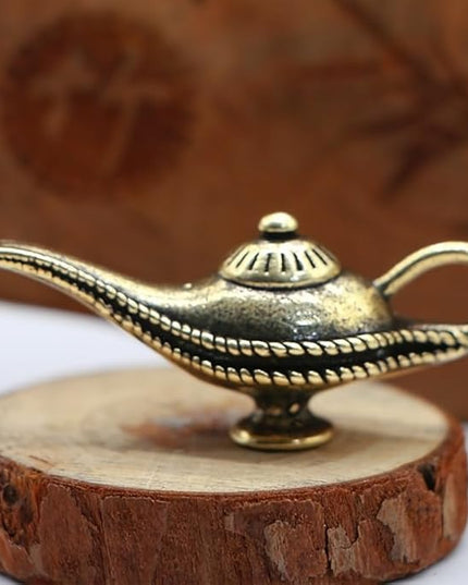 Vintage Solid Brass Magic Lamp - Exquisite Desk Decor for Collectors - Perfect Home or Office Accent（Magic Lamp） - LeafyLoom