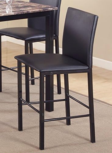 Roundhill Furniture 5 Piece Citico Counter Height Dining Set with Laminated Faux Marble Top - LeafyLoom
