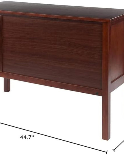 Winsome Wood Emmett Writing Desk, Walnut - LeafyLoom