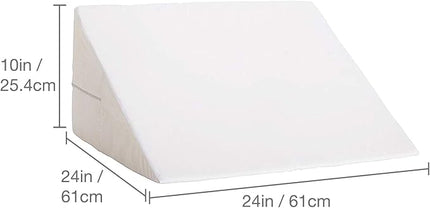 DMI Bed Wedge Pillow and Triangle Wedge with Elevated Incline for Neck Pain, Headaches, Reflux, Shoulders, Back Pain, Foot Support, Knee Pain or Restless Leg Syndrome, 24x24x10 inches, White - LeafyLoom