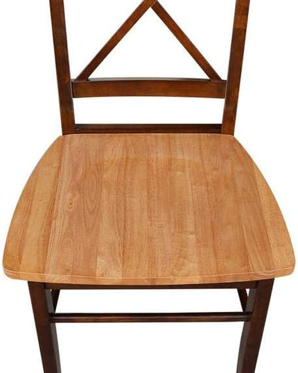 International Concepts Set of Two X-Back Dining Chair, Pecan - LeafyLoom