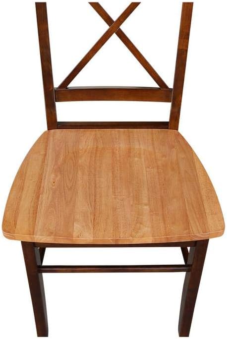 International Concepts Set of Two X-Back Dining Chair, Pecan - LeafyLoom