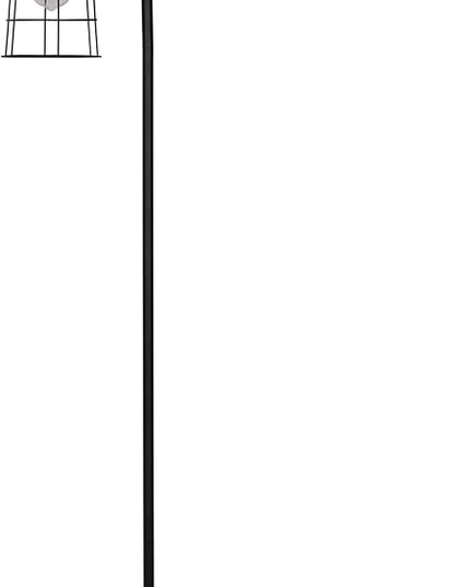 Catalina Lighting 24289-000 Modern Floor Lamp with Caged Shade for Office, Living Room, Dorm or Bedroom, Smart Home Compatible, Bulb Not Included, 60", Black - LeafyLoom