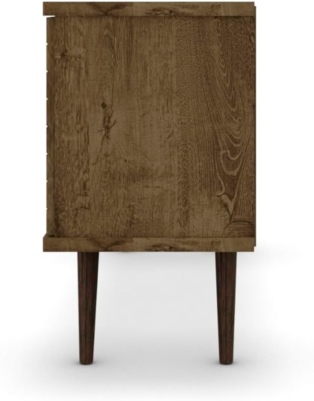 Manhattan Comfort Liberty Mid Century Modern TV Stand for Televisions up to 50 Inches, Bedroom and Living Room Entertainment Center with Storage, Shelves, and Cabinet, 53" Wide, Rustic Brown - LeafyLoom