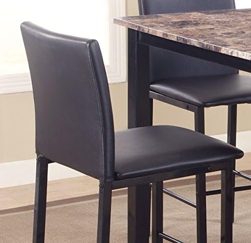 Roundhill Furniture 5 Piece Citico Counter Height Dining Set with Laminated Faux Marble Top - LeafyLoom