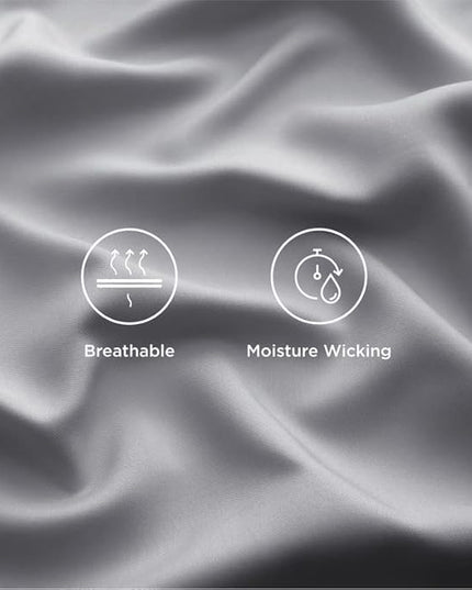 Bedsure Full Size Sheets, Cooling Sheets Full, Rayon Derived from Bamboo, Deep Pocket Up to 16", Breathable & Soft Bed Sheets, Hotel Luxury Silky Bedding Sheets & Pillowcases, Silver Grey - LeafyLoom