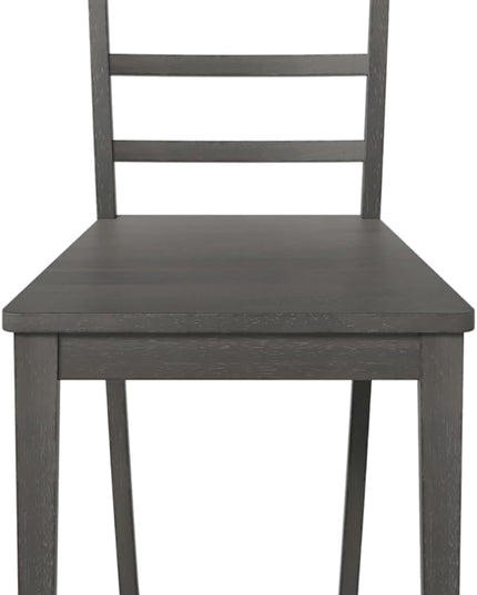 Merax Wood Breakfast Nook Extendable Dining Table Set with 4 Ladder Back Chairs for Small Places, 5-Piece Square Drop Leaf, Gray - LeafyLoom