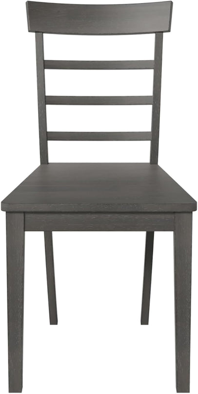 Merax Wood Breakfast Nook Extendable Dining Table Set with 4 Ladder Back Chairs for Small Places, 5-Piece Square Drop Leaf, Gray - LeafyLoom
